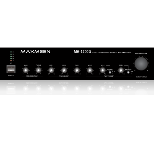 MAXMEEN Power Amplifier MG-1200S امبلي فير ماكسمين صناعة تايوانية  قسم واحد بقوة 120 وات مناسب للمساجد والمدارس ضمان سنتين 